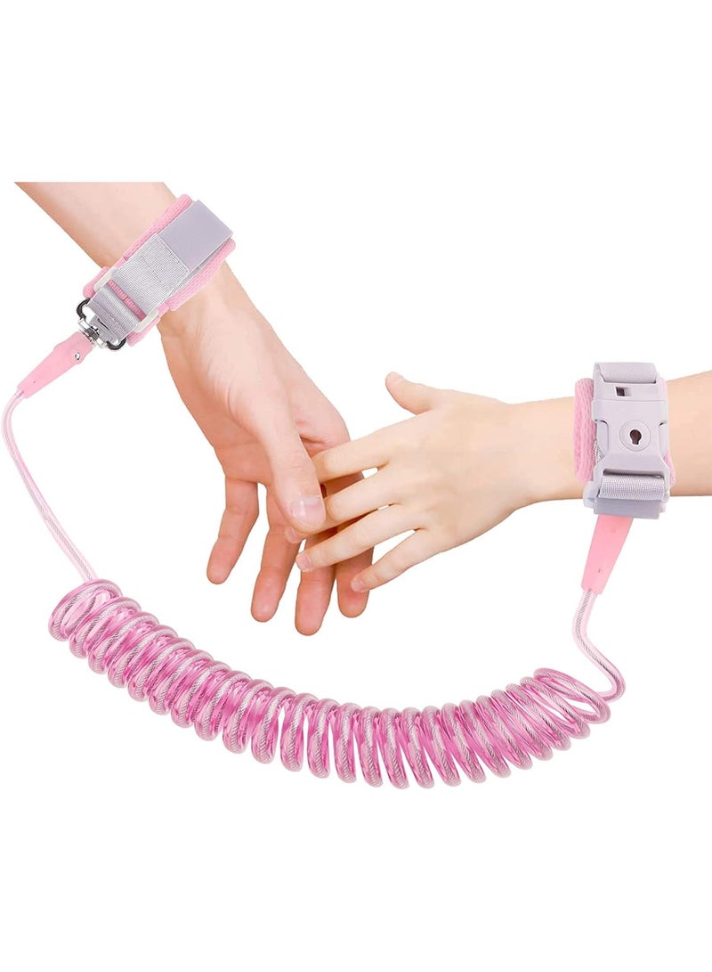 سوار معصم أمان للأطفال بطول 1.5 متر - سوار متين مضاد للضياع للأطفال الصغار، أساور آمنة مريحة وقابلة للتعديل لمنع الأطفال من الضياع -  ( وردي ) - Image 1